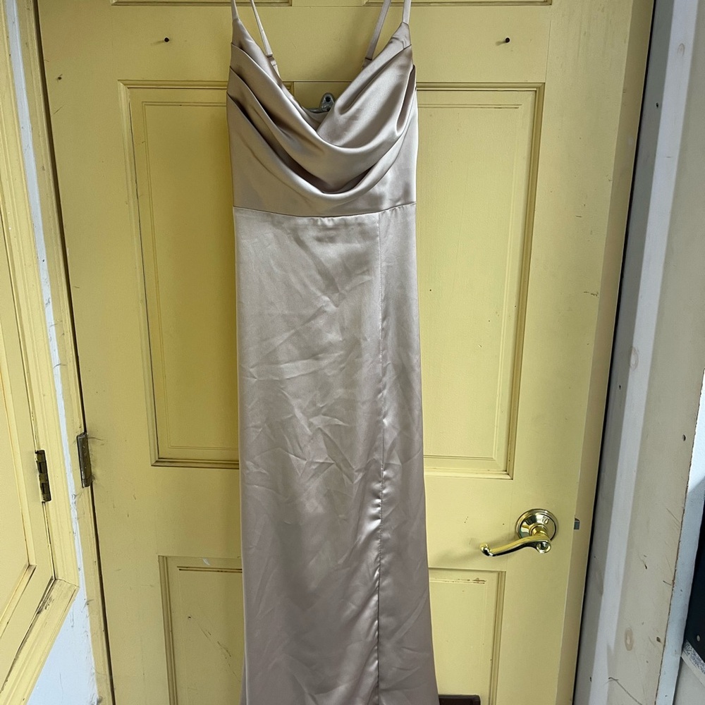 Elegant Cream Satin Dress